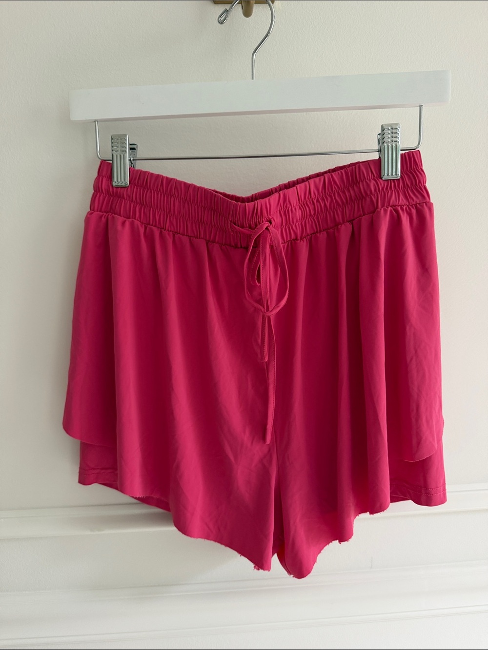Women's Fuchsia Athletic Drawstring Shorts